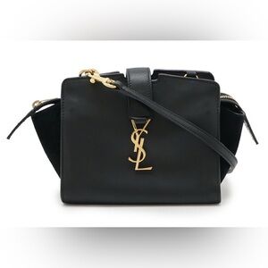Saint Laurent Black Toy Cabas Leather Crossbody Bag